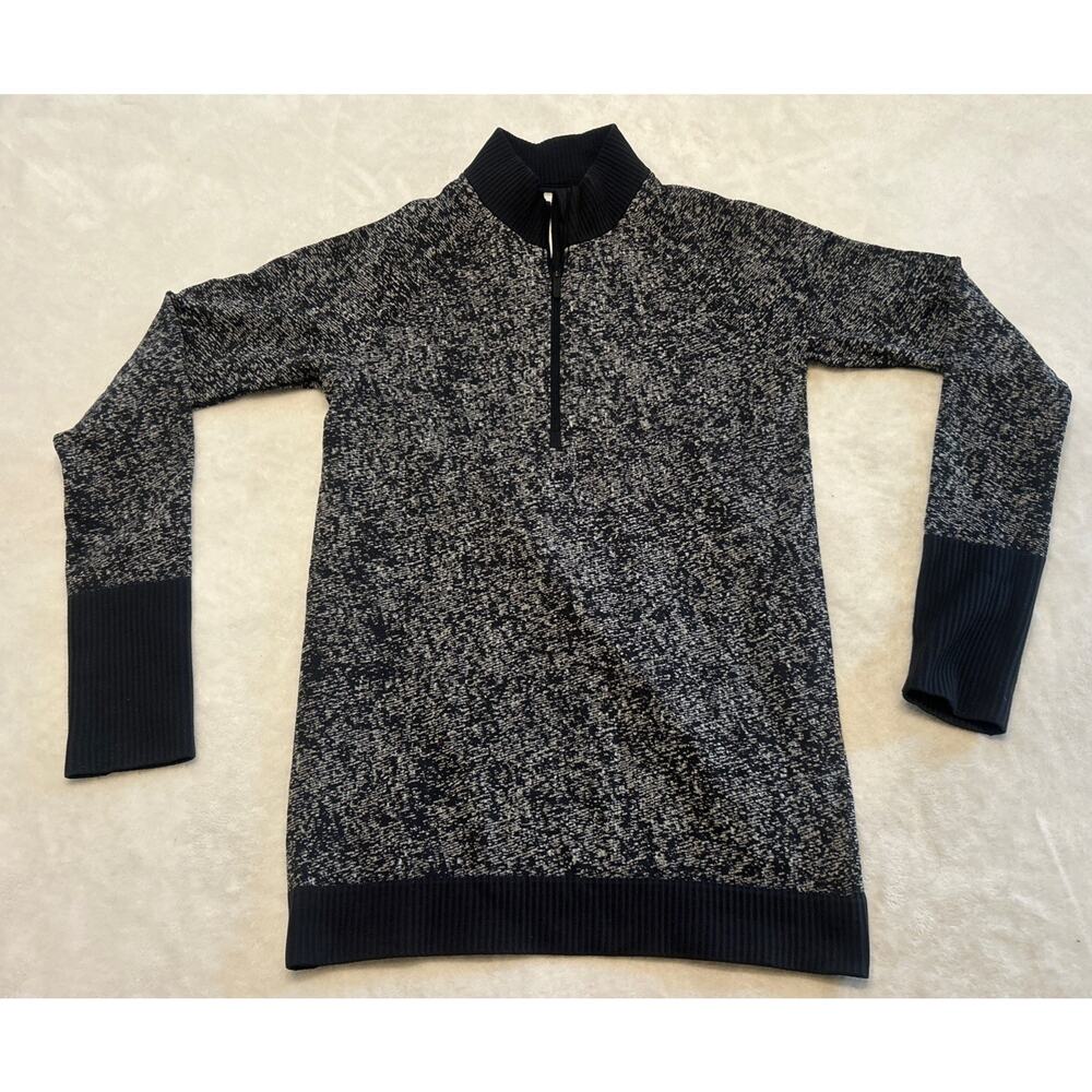 Lululemon Restless Pullover Size 6 Gray Black Athletic Warm Running Stretch